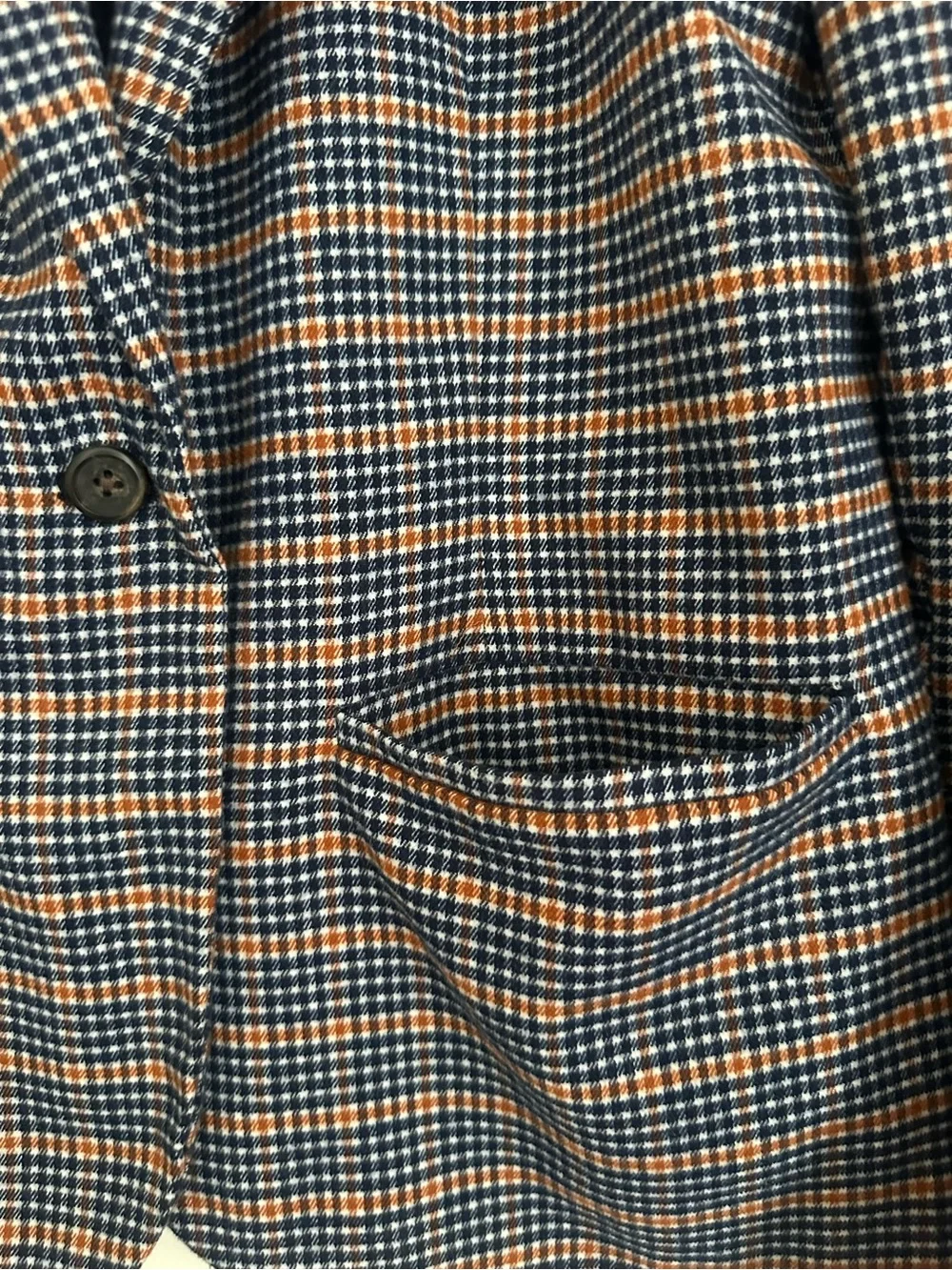 Merona Navy and Rust Plaid Blazer